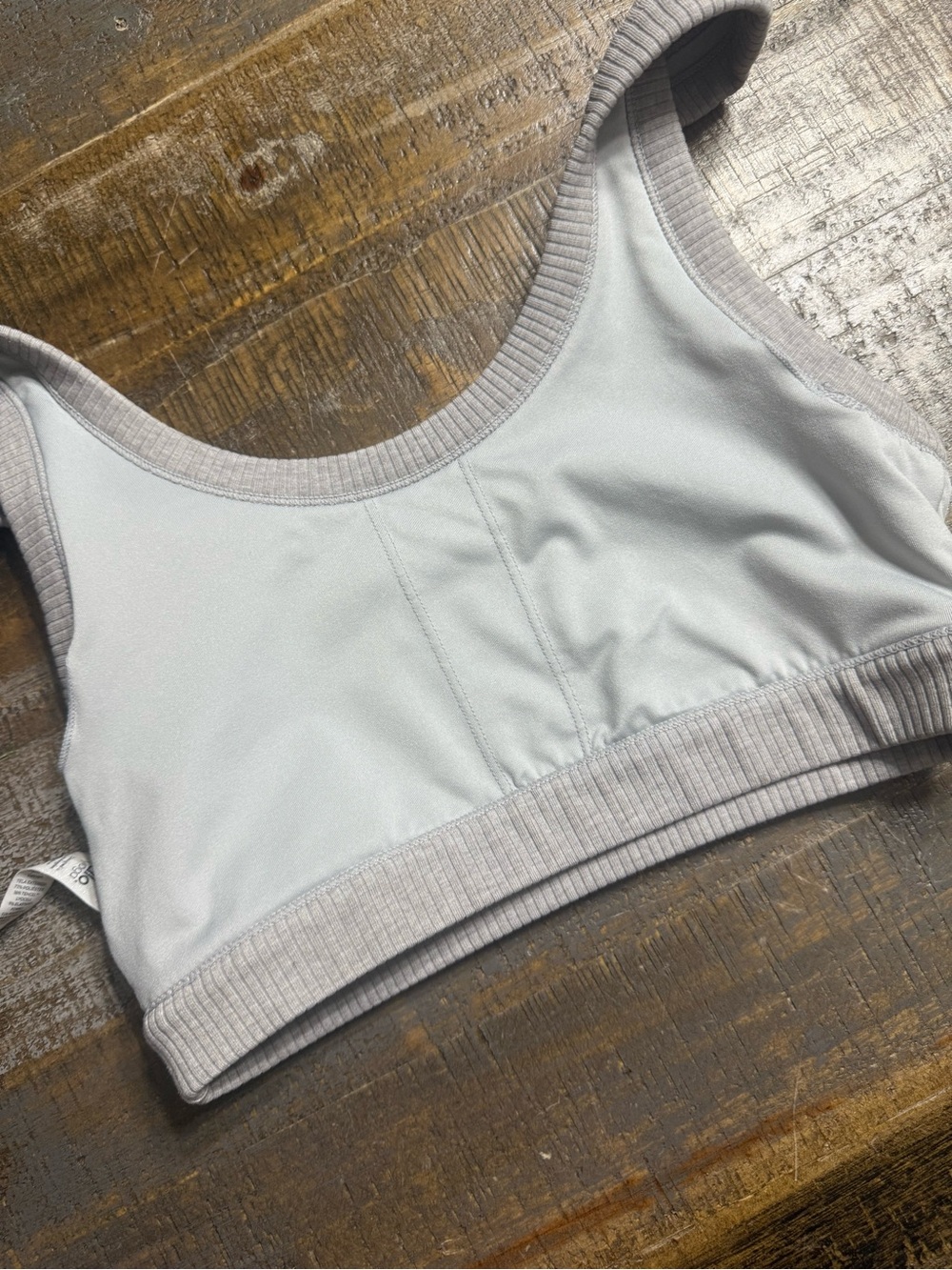 ALO Yoga Wellness Bra in Ribbed Heather Grey - Picture 7 of 9